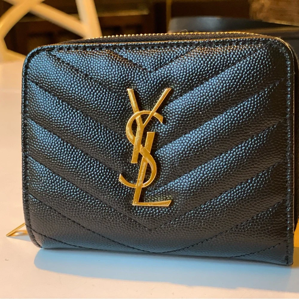 YSL Quilted Bifold Compact Wallet - Picture 2 of 11